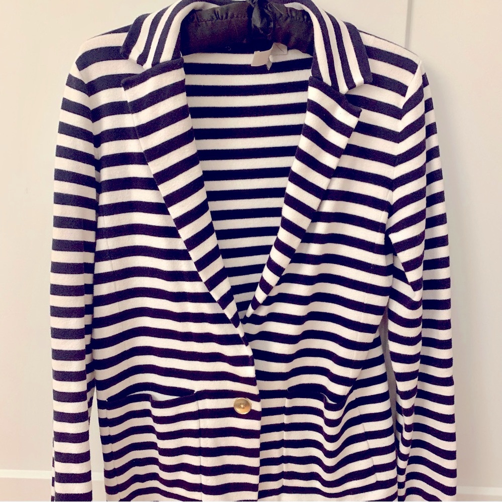 LOFT Striped Sweater Blazer
